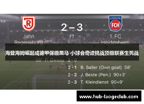 海登海姆崛起成德甲保级黑马 小球会奇迹挑战顶级联赛生死战